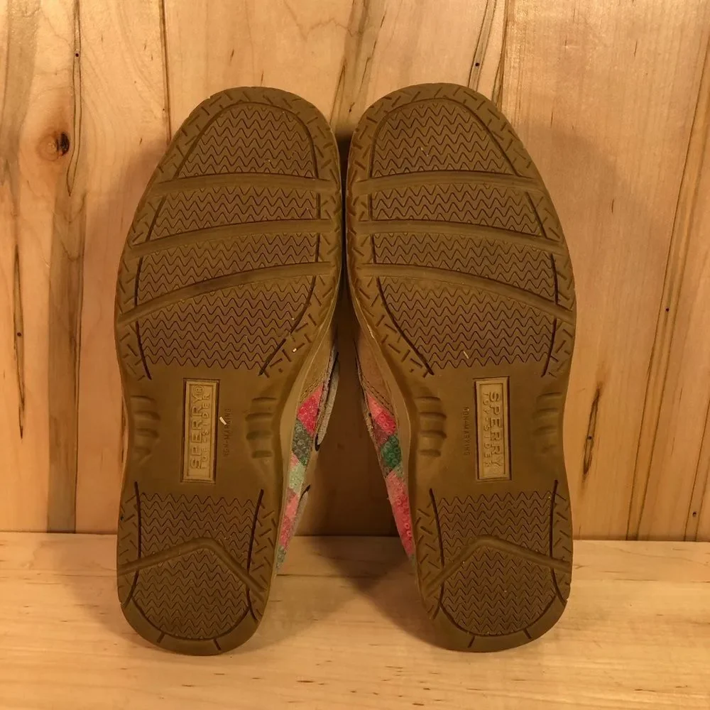 Sperry Top Sider Blue Fish Leather Boat Shoes Girl’s Size 3.5M